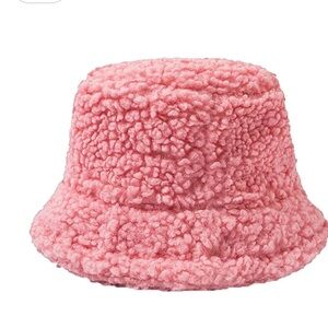 Plush pink Bucket Hat